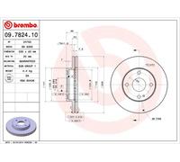 Brembo Brake Disc 09.7824.10 - Vented Front Axle - 2x for Mazda 323 (98-04)