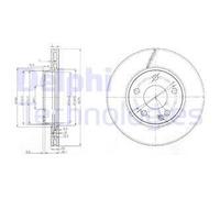 x2 Front Brake Disc Delphi BG3845C Fits Mercedes-Benz A-Class B-Class Vented