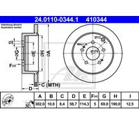 ATE 24.0110-0344.1 Brake disc