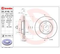 BREMBO 09.A148.11 Brake disc