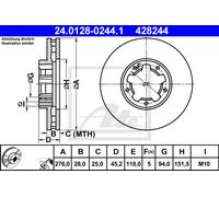 ATE 24.0128-0244.1 Brake disc