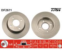 2x New Brake Disc for NISSAN:MARCH II,MICRA II,VERITA II 40206-5F001
