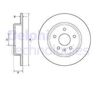 x2 Rear Brake Disc Delphi BG4761C Fits Opel Vauxhall Astra Braking System Solid