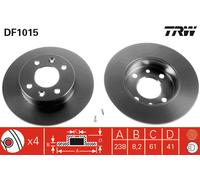 1X Brake disc TRW DF1015