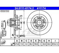 ATE 24.0111-0174.2 Brake disc