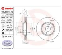 Brembo Brake Disc 09.8936.11 Internally Vented – Renault Laguna II/Grandtour/Sport Tourer – 2 pcs