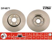 TRW Brake Disc DF4871 Vented – 2 pcs – for Toyota Avensis Liftback