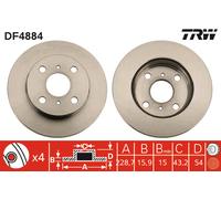 2x New Brake Disc for TOYOTA:STARLET,STARLET IV 43512-10090