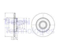 x2 Rear Brake Disc Delphi BG3416 Fits VW Transporter/Caravelle Transporter Solid