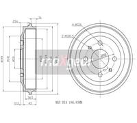 2x New Brake Drum for FIAT SEAT:126,127,128,UNO,DUNA 4379680 5974792 7777842