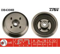 2x New Brake Drum for FORD FORD AUSTRALIA MAZDA:2,DEMIO,IKON V,FUSION,FIESTA V