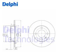 2x NEW DELPHI VOLKSWAGEN POLO lll LUPO SEAT IBIZA REAR BRAKE DISCS BG3505 232mm