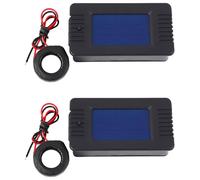 2X Newest AC 6In1 220V 100A Single Phase Digital Panel Amp Volt Current Meter Watt Kwh Power Factor Meter with Coil CT