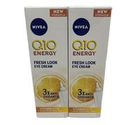 2x NIVEA Q10 Energy Fresh Look Eye Cream 3x Anti-oxidants Vitamin C+E +Q10 New