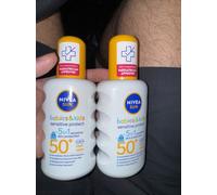 NIVEA SUN Kids Protect & Sensitive Spray (200ml) Sunscreen Spray with SPF 50+, Kids Suncream for Sensitive Skin, Immediately Protects Against Sun Expo