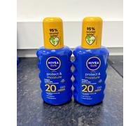 2x NIVEA SUN Protect & Moisture Sun Spray SPF 20 Medium 200ml - UVA/UVB Care