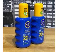 2x Nivea Sun Spray Protect and Moisture SPF20 Medium UVA UVB 200ml