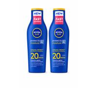 2x NIVEA SunProtect & Moisture Lotion SPF20 200ml Immediate Protection Twin Pack