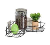 2x No-Drill Corner Basket Kitchen Organiser Spices Self-Adhesive Stick Up Rack