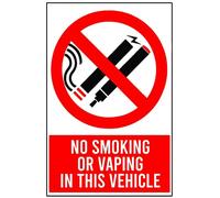 2x NO SMOKING or VAPING Vehicle Warning Sign Stickers for Taxi, cars cabs, vans, 2022