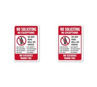 2X No Soliciting Sign Funny Decor for House Door Office Business Yard Metal Aluminum Rust Free No Excuses