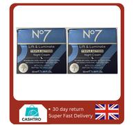 2x No7 Lift and Luminate Triple Action Night Cream - 50ml (100ml)