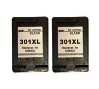 2x Non OEM 301XL Black Ink Cartridges 17ml Each Made With Real XL Sponges