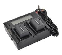 2x NP-FH40 Battery+Charger AC Wall Dual LCD for NPFH40 Digital Camera and Video Camcorder k1a