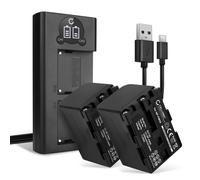 CELLONIC 2x Battery for Camera Compatible with Sony CCD-TRV106, CCD-TRV107, CCD-TRV108, NP-FM30 - (3200mAh, 7.4V) + Dual Charger