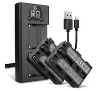 2x NP-FM500H Battery & LED Smart Charger for Sony SLT-A99 (α99) DSLR-A450 (α450)