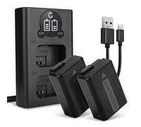 2x NP-FW50 Battery & LED Smart Charger for Sony ILCE-7M2 (Alpha 7 II / α7 II)