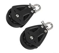 2x Nylon Single Pulley Block Heavy Duty with Rotating Bearing System for Sailing Rigging and Marine Applications Supporting Lines up to 10mm Diameter