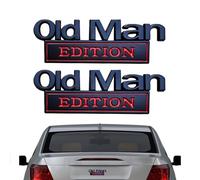 2x Old Man Edition 3D Emblem | Car Badges Emblems | 3D Metal Emblem Decal, Car Nameplate Sticker For Old Man, Waterproof, Funny Edition Bumper Sticker For Truck, Side Or Tailgate