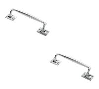 2x One Piece Door Pull Handle 250mm Length 54mm Projection Polished Chrome Loops Multi One Size