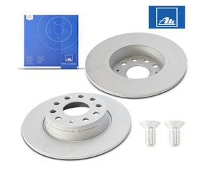 2X Original Ate Brake Disc Rear For Audi A3 Seat Skoda VW Caddy Touran Golf