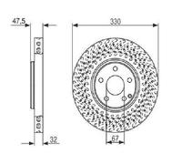 2x Original BOSCH Brake Disc 0 986 479 334 for Mercedes-Benz