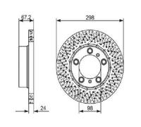 2x Original BOSCH Brake Disc 0 986 479 674 for Porsche