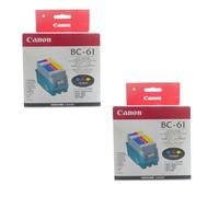 2x Original Canon Ink Printhead Cartridge BC-61 Color for BJC 7000 7004 7100