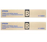 2x Original Epson Toner C13S050038 Black for AcuLaser C8500 C8500PS