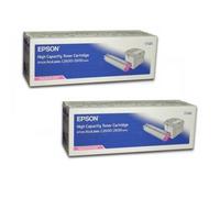 2x Original Epson Toner S050227 Magenta for Aculaser C2600