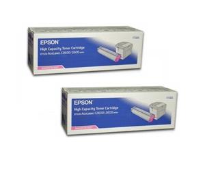 2x Original Epson Toner S050227 Magenta for Aculaser C2600