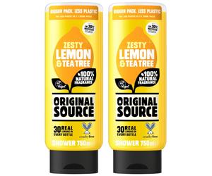 2x Original Source Lemon & Tea Tree Shower Gel Body Natural Fragrance - 750ml