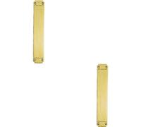 2X Ornate Door Figner Plate With Dot Pattern 370 X 64mm Brass Push Plate