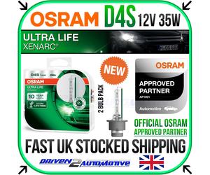 2x Osram D4S ULTRA LIFE XENARC HID 35W Xenon Gas Long Life Bulbs 66440ULT-HCB