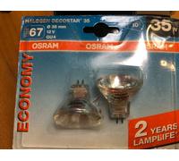 2X OSRAM DECOSTAR 35 35W 12V 10° GU4 Halogen Bulb 44892 2000H MADE IN GERMANY [EEK: G]