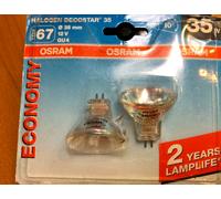 2X OSRAM Decostar 35 35W 12V 10° GU4 Halogen Lamp 44892 2000h Made IN Germany [EEK: G]