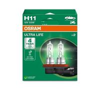 OSRAM ULTRA LIFE, H11, halogen headlight lamps, Hanging folding box (2 lamps), white