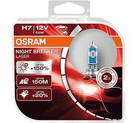 2x Osram H7 55W 12V PX26d Night Breaker Laser +150% Next Generation 64210NBL-HCB Bright White Replacement Headlight Halogen Car Lamp E-Approved