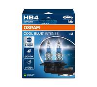 Osram COOL BLUE INTENSE HB4, +100% more brightness, up to 5,000K, halogen headlight lamp, LED look, duo box (2 lamps)