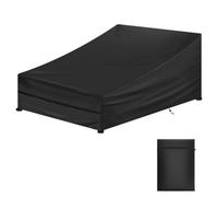 2X Outdoor Patio Sun Lounger Cover Waterproof Garden Cover Shield Black - Double Cover(1Pc)